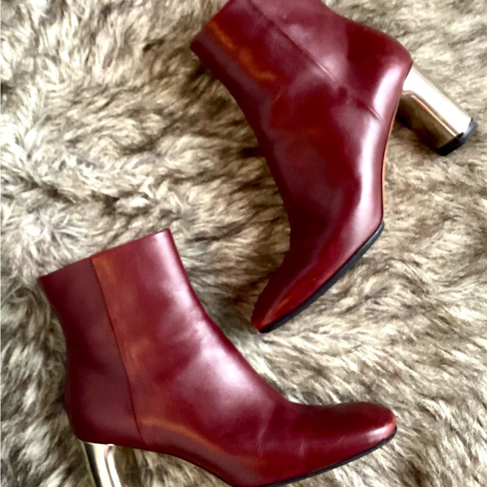 Celine #5 Phoebe Period Burgundy Ankle Boot